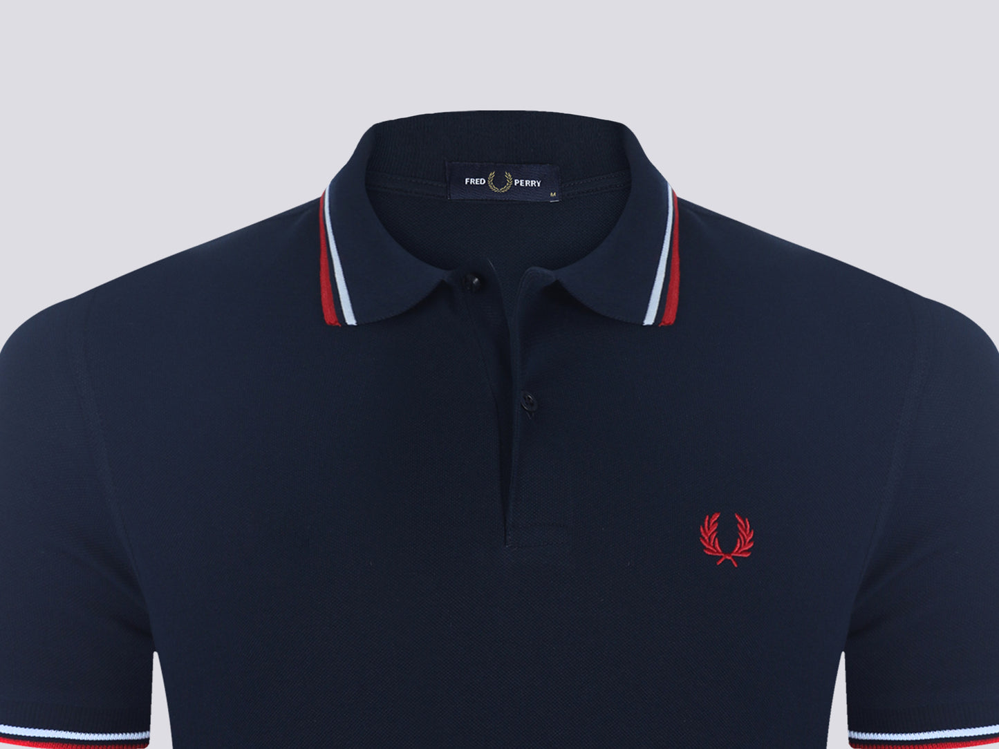 Fred Perry Poloshirt Herren Weiss Rot