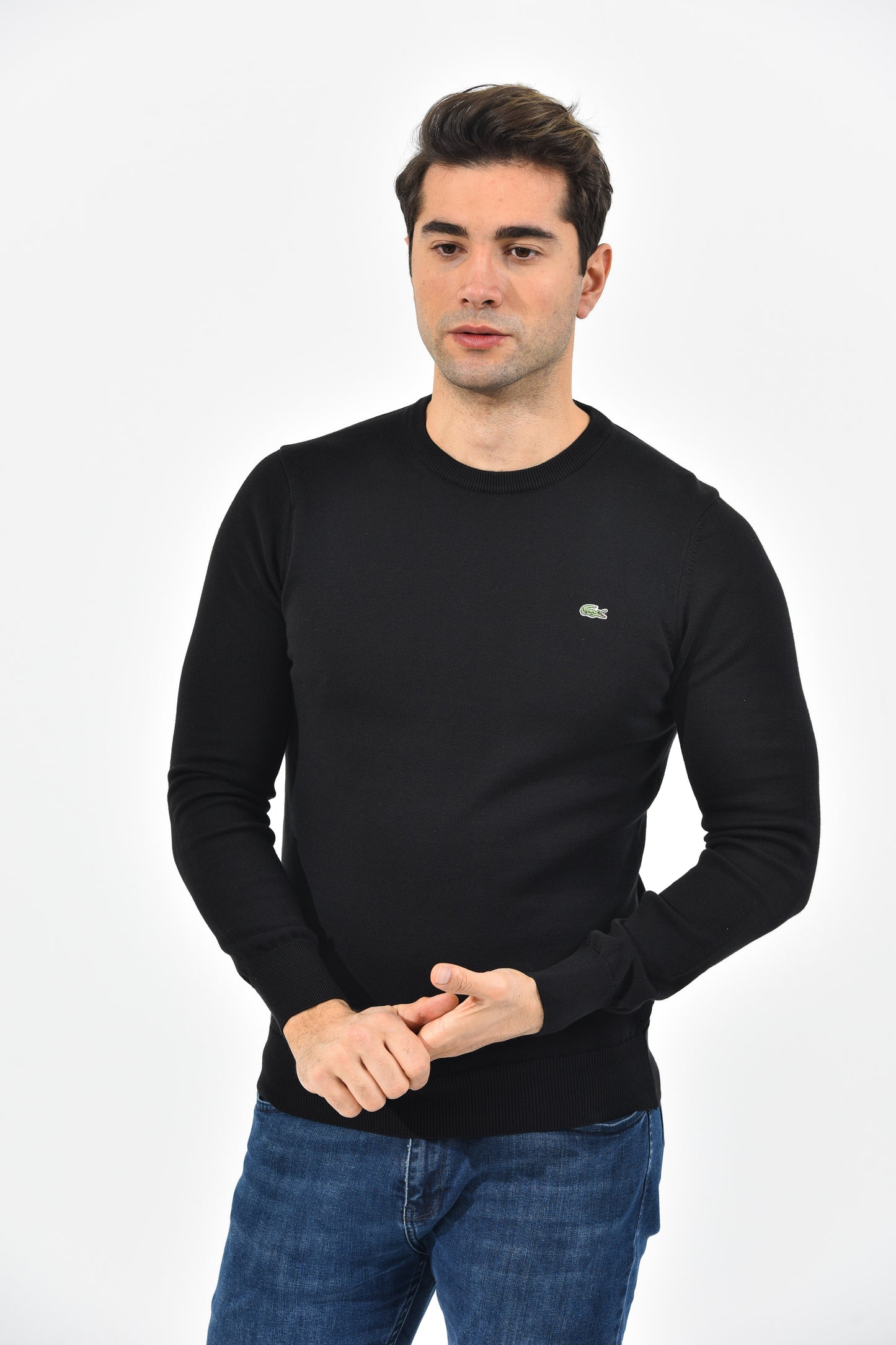 Lacoste Pullover Herren Schwarz Rundhalsausschnitt
