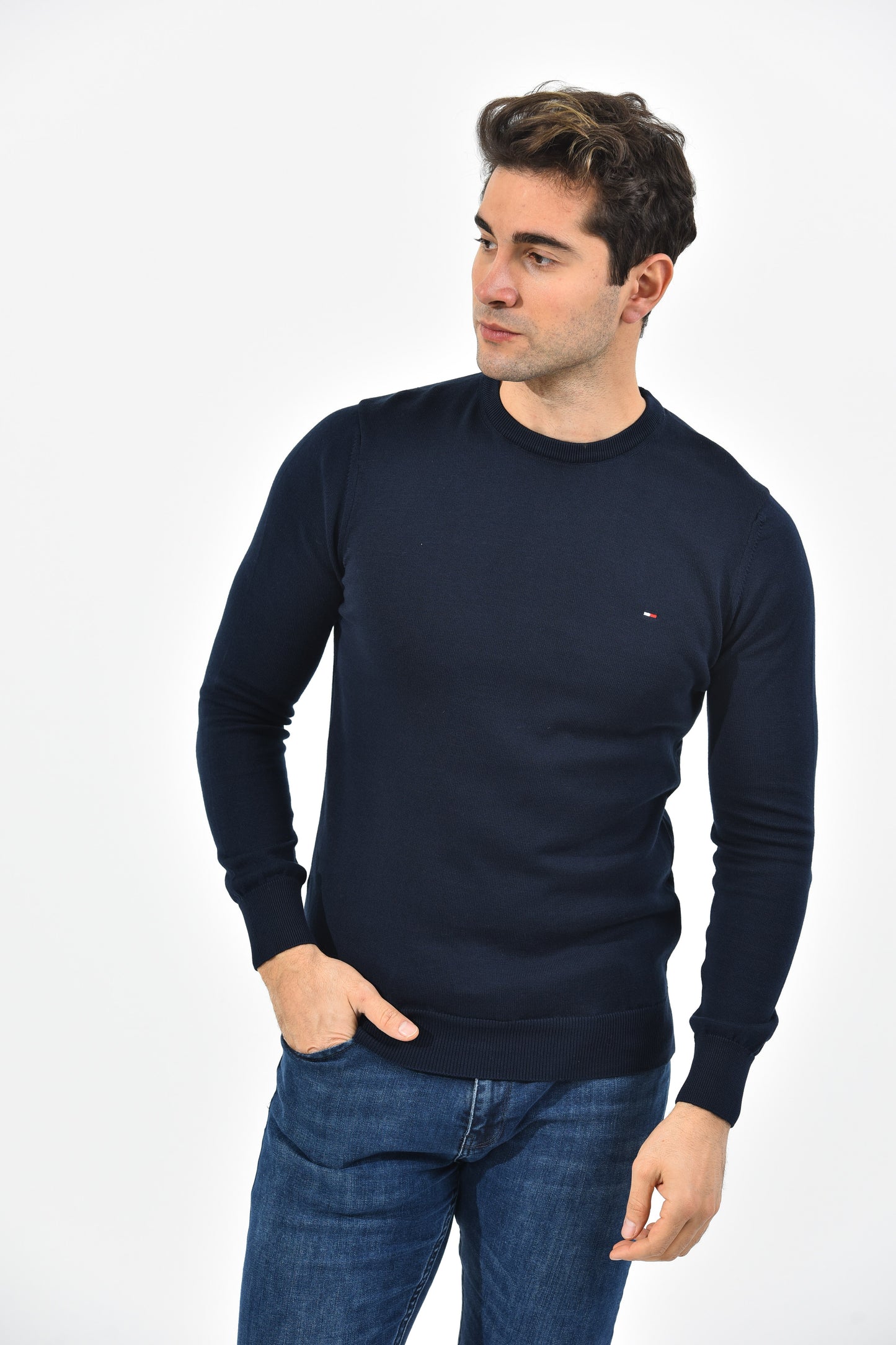 Tommy Hilfiger Pullover Herren Navy Rundhalsausschnitt