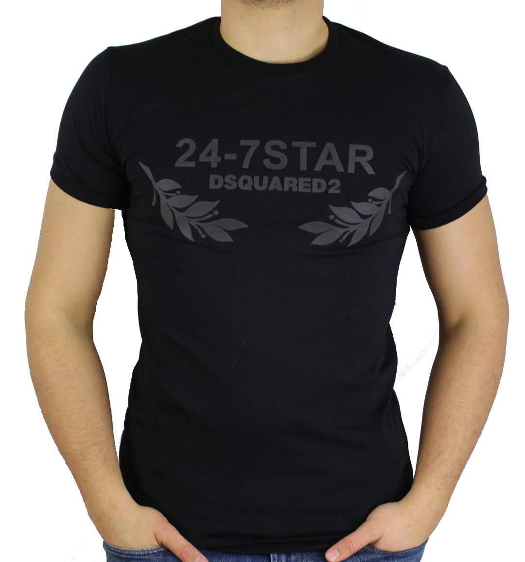 dsquared2 T-Shirt Herren Schwarz Rundhalsausschnitt