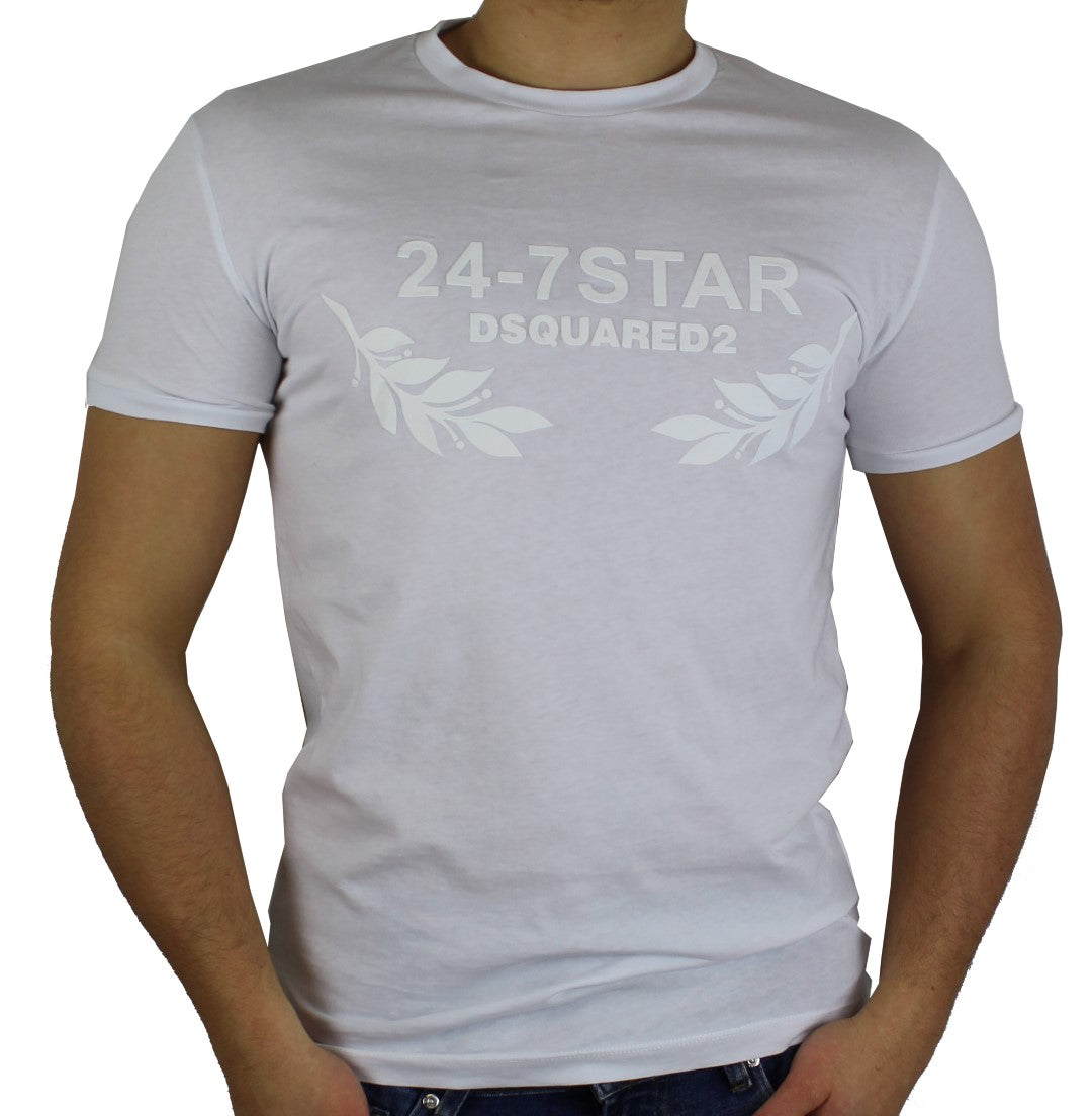 dsquared2 T-Shirt Herren Weiss Rundhalsausschnitt