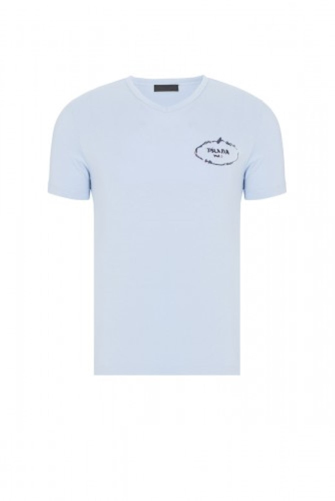 Prada T-Shirt Herren Hellblau V-Ausschnitt