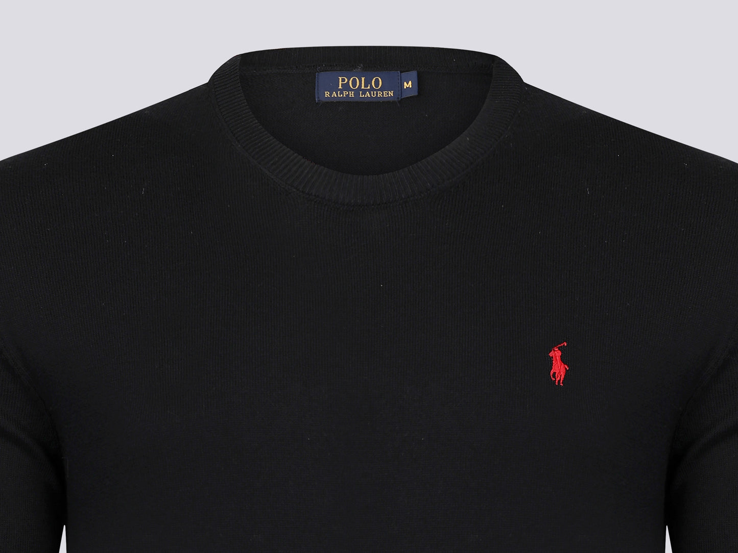 Ralph Lauren Pullover Herren Schwarz/Rot Rundhalsausschnitt