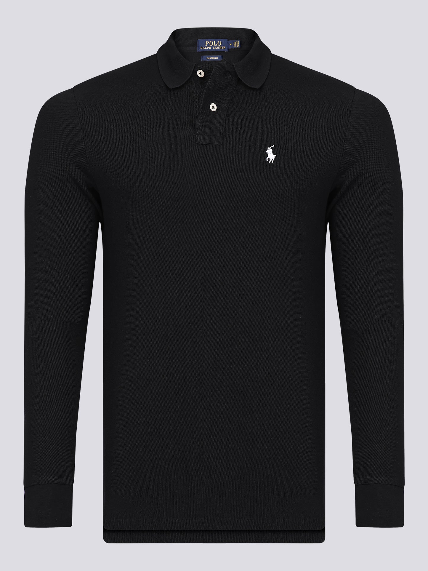 Ralph Lauren Poloshirt Herren Schwarz Langarm Slim Fit