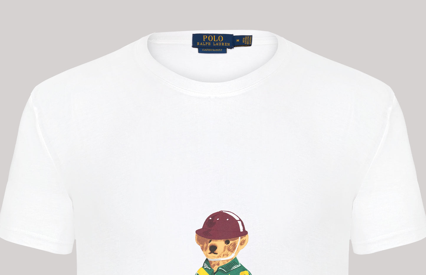 Ralph Lauren T-Shirt Herren Weiss Rundhalsausschnitt Bear Design