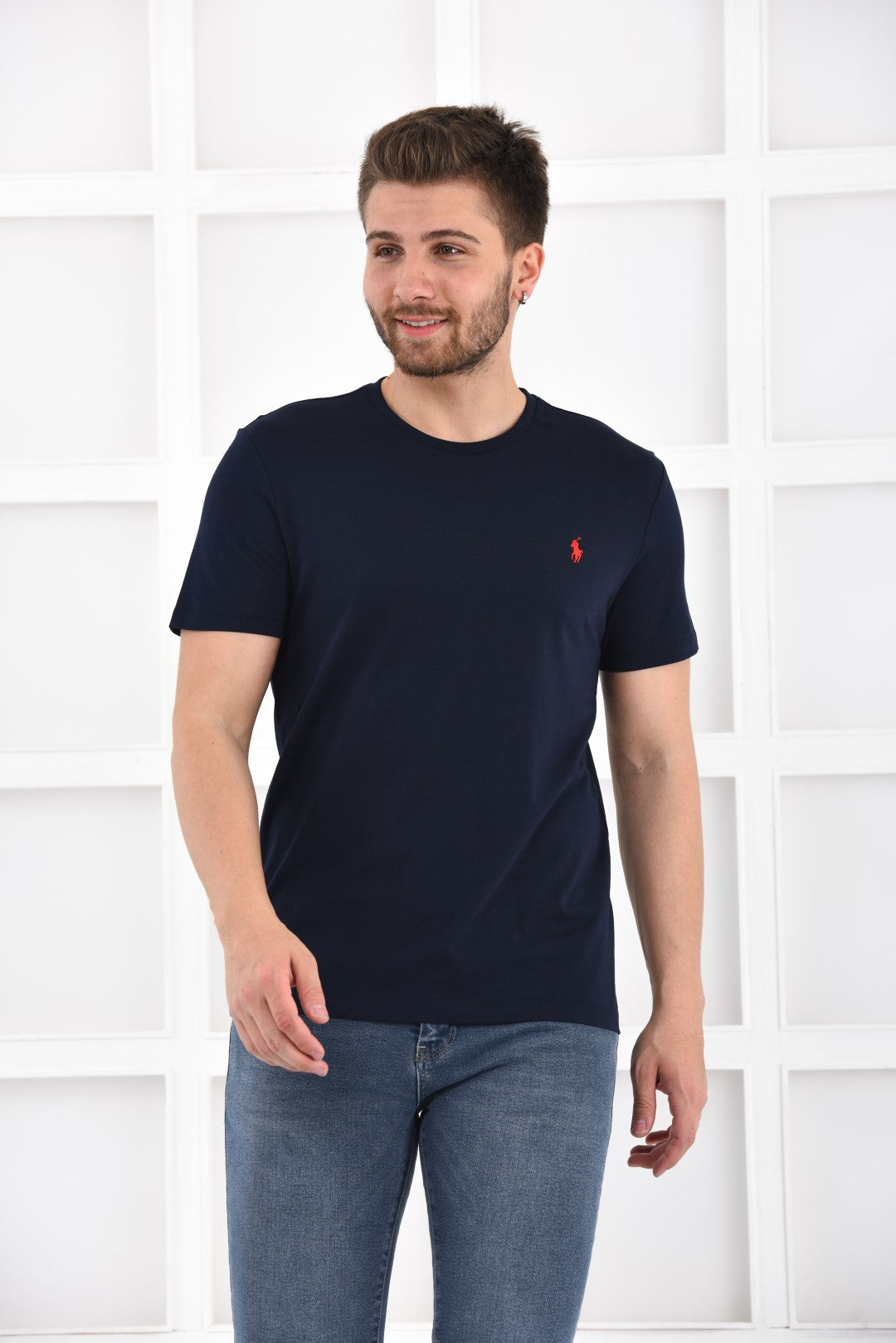 Ralph Lauren T-Shirt Herren Navy Rot Rundhalsausschnitt