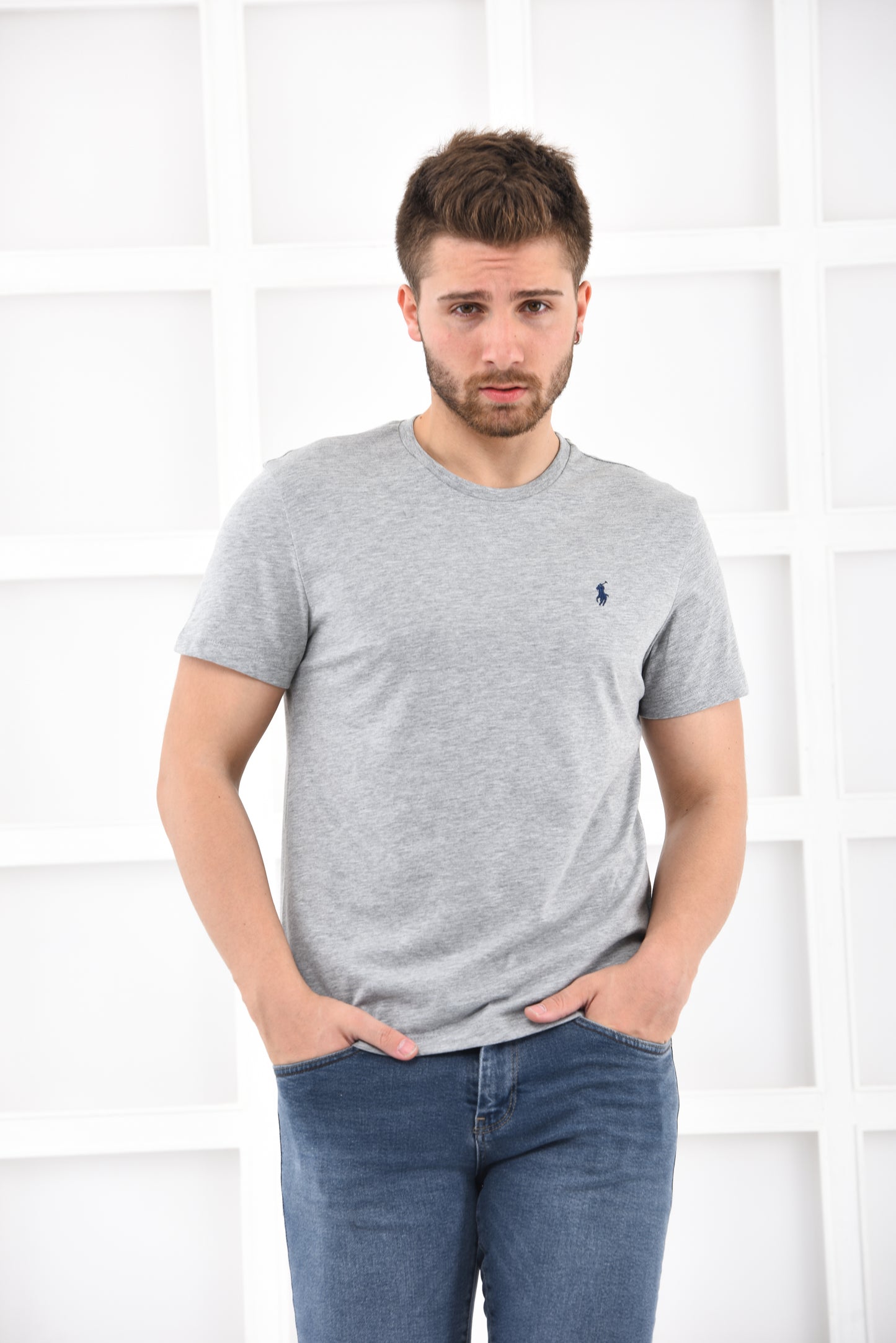 Ralph Lauren T-Shirt Herren Grau Rundhalsausschnitt