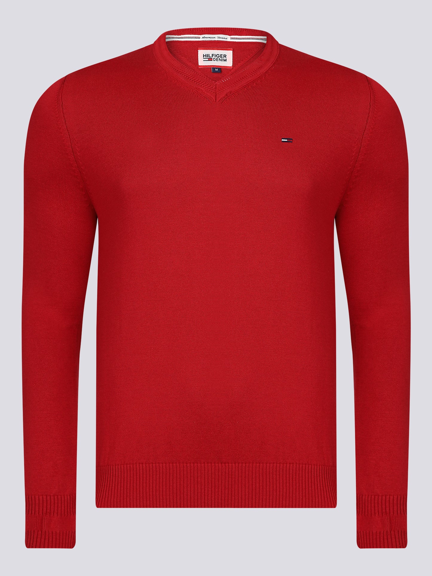 Hilfiger Denim Pullover Herren Rot V-Ausschnitt