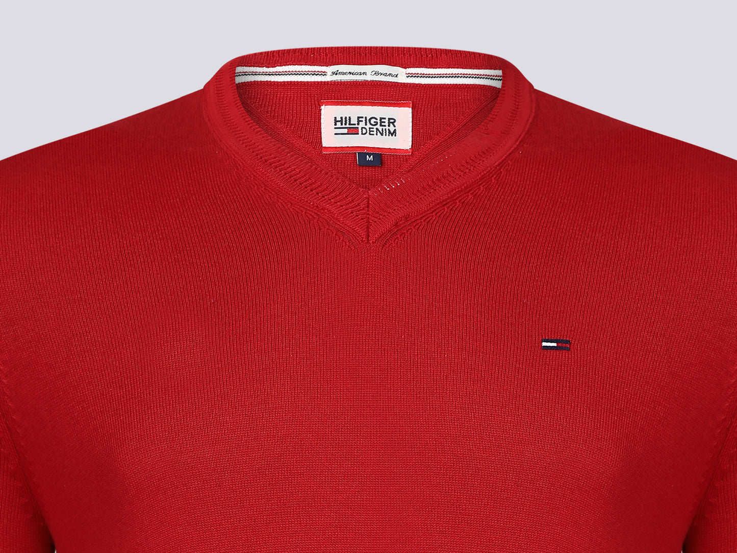 Hilfiger Denim Pullover Herren Rot V-Ausschnitt