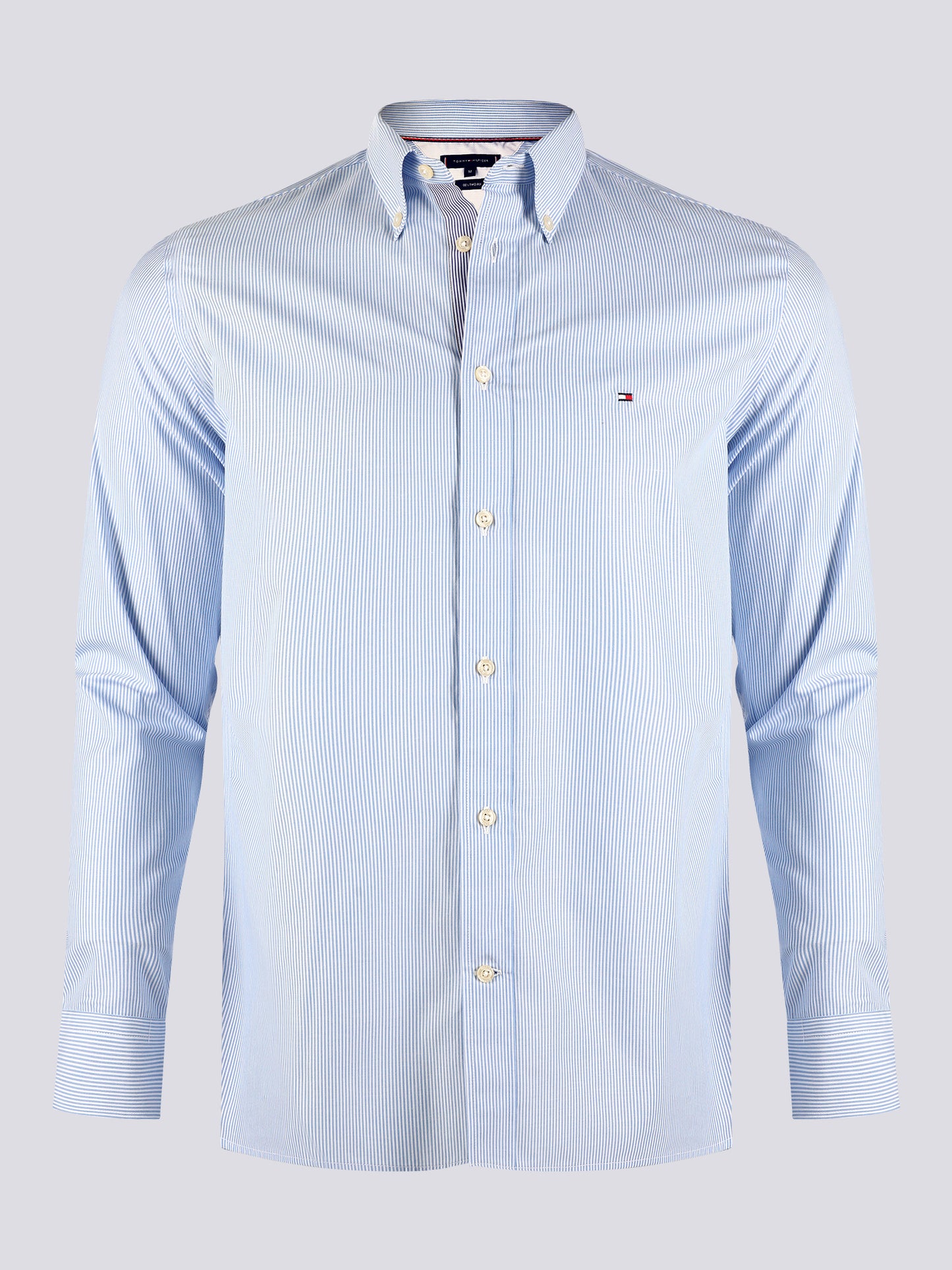 Tommy Hilfiger Hemd Herren Blau Weiss Striped Poplin