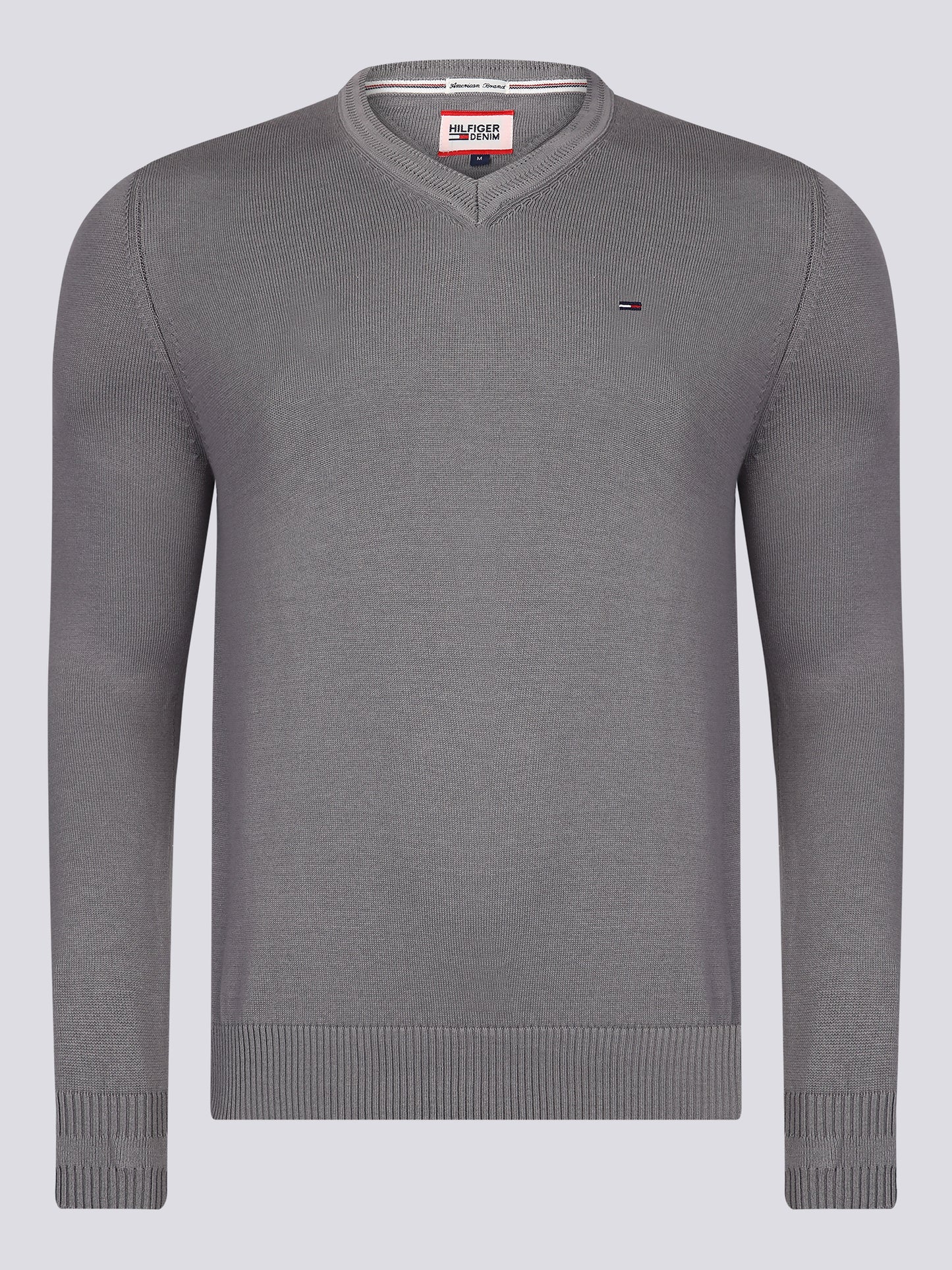 Hilfiger Denim Pullover Herren Grau V-Ausschnitt