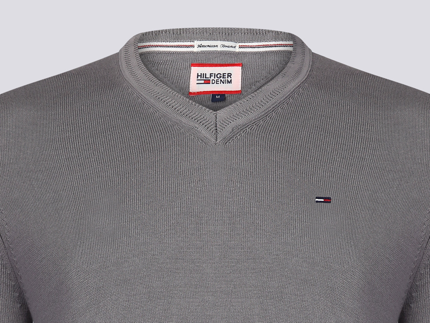 Hilfiger Denim Pullover Herren Grau V-Ausschnitt